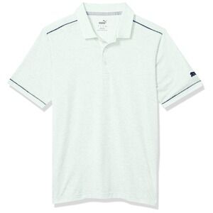 PUMA Golf Polo Shirt Mens Large Mist Green New 2020 Rancho Heathered Relaxed Fit
